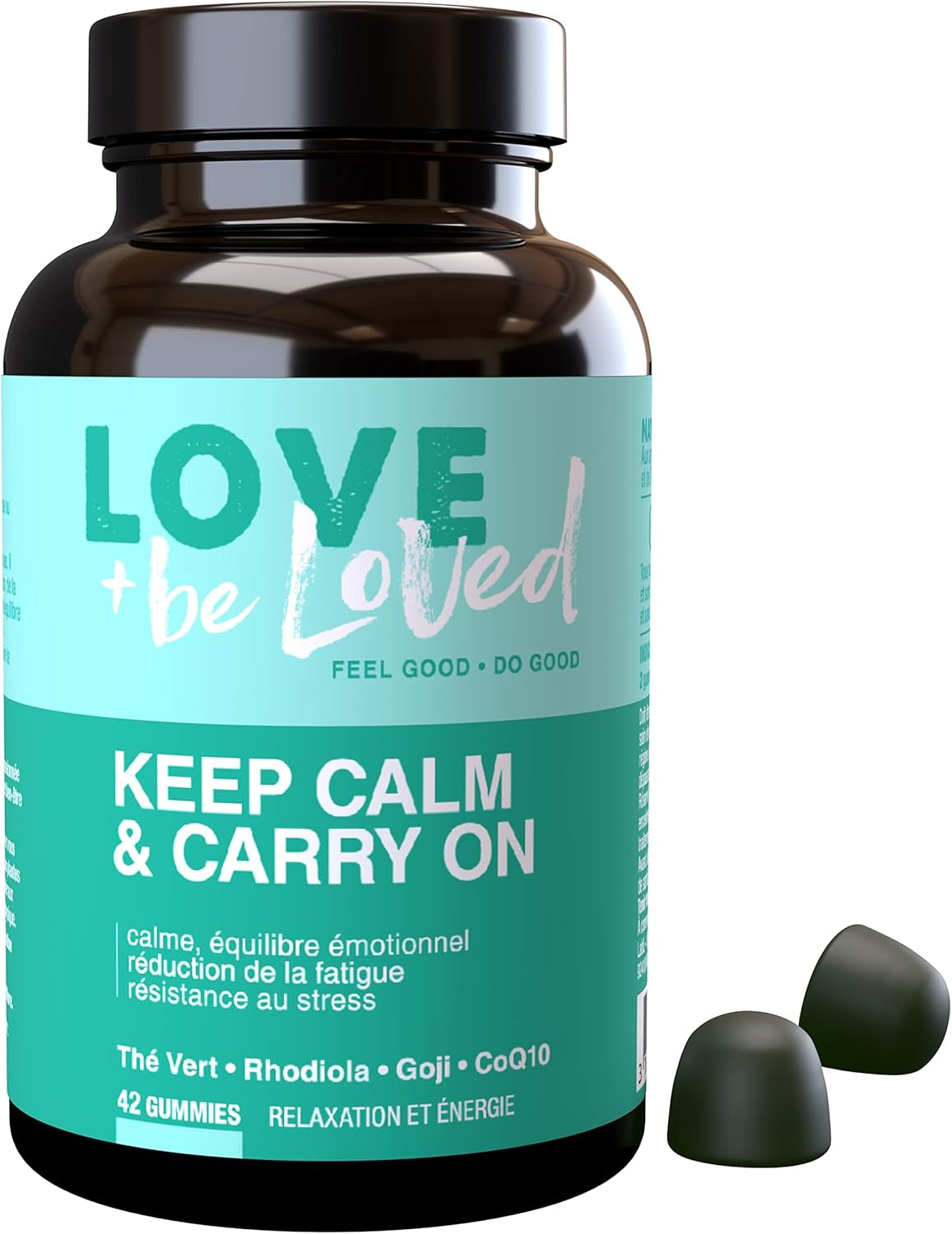 Gummies Anti-Stress Et Vitalité “Keep Calm & Carry On” | 42 Gommes Vegan | Complément Alimentaire | Calme Et Sérénité | Réduction De La Fatigue Mentale Et Physique | Made in France |