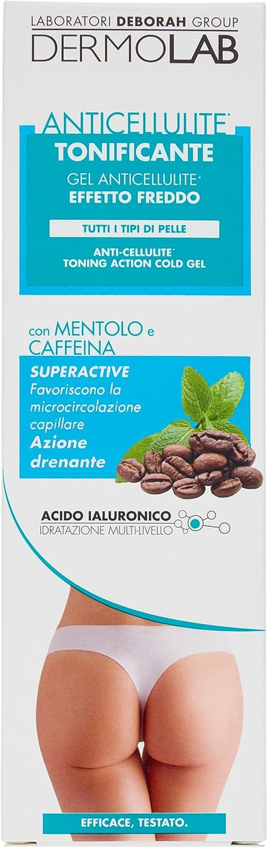 Dermolab - Gel Corporel Anti-Cellulite Tonifiant, Effet Hydratant Et Raffermissant, Avec Caféine, Contraste La Formation De Nouveau Tissu Adipeux, Testé Dermatologiquement, 200 Ml
